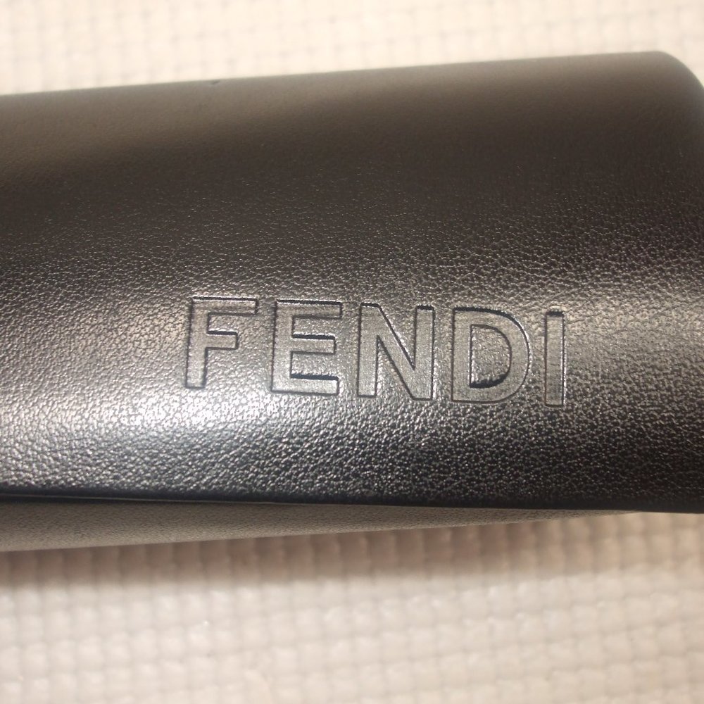 Fendi Twist Case Sunglass Eyewear Hard Storage Small 6" Black Logo Lined